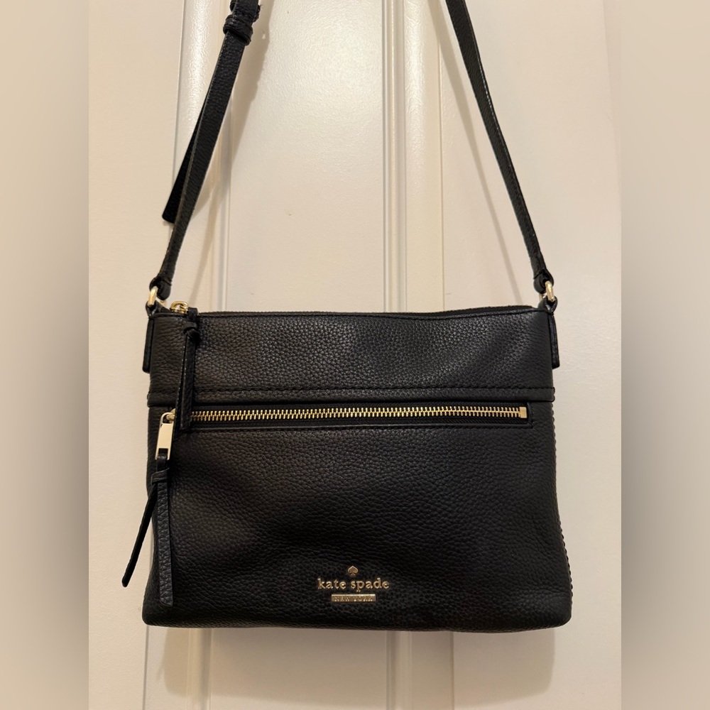 Kate Spade Black Pebbled Leather  “Jackson Street Gabriele”Crossbody Bag